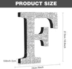 Qunclay 12'' Silver Crystal Diamond Bling Letters Crushed Diamond Decoration Wooden Glitter Letter with Screw and Hooks Rhinestone Gift for Wedding Y2k Mcbling Bedroom Wall Decor (Letter F)