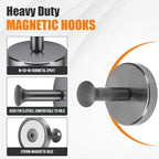 Neosmuk Magnetic Coat Hook,170lb Strong Extra Heavy Duty Magnet Hooks,Magnetic Wreath Hanger/Holder for Metal Doors,Purse,Towel,Stocking,Cruise Cabin,Gunmetal,4 Pack