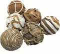 6pcs Decorative Balls for Bowl Centerpiece, 2.4 Inch Orbs Spheres Decor Balls Rattan Wicker Balls for Bowl Fillers, DIY Home Vase Table Decor