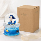 Mermaid Snow Globe Music Box with Light, Plays You are My Sunshine, Blue Ocean Musical Snow Globe Gift for Women, Wife, Girlfriend, Daughter, Mom, Birthday Anniversary Christmas Decor