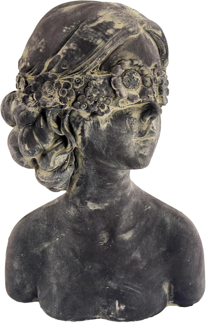 Beautiful Women Faces Resin Sculptures,Resin Art Statues Ornaments, Collectible Figurines for Home Living Room Office Shelf Decoration, Housewarming Great Gifts Ideas, Women with Wreaths