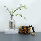 Large Black Wooden Beads Garland Farmhouse Decor 50inch long with 1.6" Diameter beads, Wood Beads Decor Tassel Garland Decorative Boho Country Decoration for Coffee Table Home Tiered Tray Wall Hanging