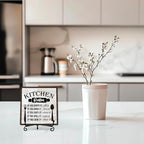 DETIHO Funny Kitchen Decor, Kitchen Signs for Counter, Rustic Wood Sign for Home Dining Room Coffee Shelf Table Display - G07