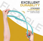 50 Pack New Premium Quality Velvet Hangers Ultra Thin Non Slip Adult Felt Space Saving Hangers for Closet Heavy Duty Coat Pants Dress Hangers 360° Swivel Hook Hold Upto 10 lbs Teal