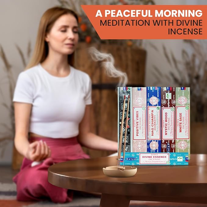 Assorted Incense Sticks Pack of 6 Premium Scents - Includes Nagchampa, Super Hit, Divine Essence, Mystic Wood, Positive Vibes, White Sage - Aromatherapy, Meditation, Relaxation, Soothing Fragrances