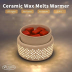 VICTORIA AROMA Ceramic Wax Melt Warmer - LED Night Light Candle Wax Warmer for Scented Wax, Electric Fragrance Wax Melter for Home, Office, Bedroom Decor, and Gifts