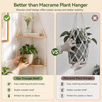 Artilady Macrame Wall Hanging Corner Shelf 2-Tier, Adjustable Boho Stable Shelves Display for Indoor Plants Candle Holder, Rustic Bedroom Living Room Home Decor (Beige Weave 2-Tier)