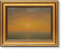 VIYYIEA Vintage Gold Framed Wall Art for Living Room, Landscape Canvas Prints Home Decor, Oil Painting Picture, Bedroom Wall Decor Gifts for Friends or Family -【Afterglow】-(10L x 8W)