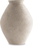 Signature Design by Ashley Hannela 17" Modern Distressed Polyresin Vase, Antique Tan