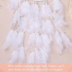 Pretty Jolly Dreamy Girls Butterfly Dream Catcher Wall Decor Fairy White Feather Baby Dreamcatcher Handmade Home Décor Wall Hanging for Nursery Bedroom Girls Birthday Gift