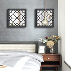 Wocred 2 PCS Square Wall Mirror,Gorgeous Rustic Farmhouse Accent Mirror,Black Entry Mirror for Bathroom Renovation,Bedrooms,Living Rooms and More(12”x12”)