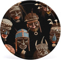Wall Picture, with African Ritual Ethnic Tribal Printed Circular Iron Hanging Picture,Wall Art Decor,Home for Bedroom Living Room Bathroom Decor,Iron Painting 11.8X11.8 in