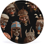 Wall Picture, with African Ritual Ethnic Tribal Printed Circular Iron Hanging Picture,Wall Art Decor,Home for Bedroom Living Room Bathroom Decor,Iron Painting 11.8X11.8 in