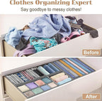 Dresser Drawer Organizer 8 Pack Clothes Underwear Sock Storage Beige Drawer Dividers Grey Foldable Closet Organizer Storage Box Dresser Drawer Organizers