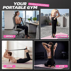 Pedal Resistance Bands with Handles, Upgrade Adjustable Manual Tension Training Pedal, Fabric Resistance Band with Wood Handles, Multifunction Fitness Bands for Abdomen, Waist, Arm, Leg