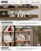Hug Donut Decorative Vase Set - Modern Nordic Boho Style Vases Home Decor, Matte Ceramic Decorations for Living Room Shelf, Bookshelf Mantle Entryway Table or Console Décor (Cream White)