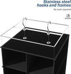 coastal rose Hanging Shoe Organizer for Closet, 20 Sections Hanging Closet Organizers and Storage Shelves, Space Saving Hanging Shoe Rack, Black, 12''W×12''Dx 50''H