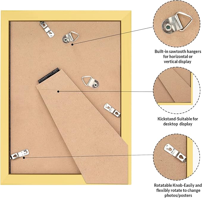 LaVie Home 5 x 7 Picture Frame Gold Set of 10, Display 4x6 with Mat or 5 x 7 Without Mat Picture, Photo Frame Collage for Wall Gallery or Table Deco, Hanging or Tabletop Display