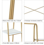 Finnhomy Clothes Rack, Clothing Rack for Hanging Clothes Heavy Duty Garment Rack with 5 Wood Shelves Freestanding Portable Closet Organizer for Bedroom/Entryway/Boutiques，Gold