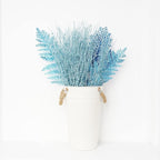 SLK 16-Pack Artificial Glitter Berry Stem Ornaments, Christmas Decorative Glittery Twigs, Picks, Branches for Tree, Wreath, Small Vase, Halloween Party (LightBlue)
