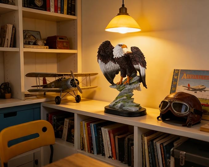 Bald Eagle Realism Statue for Home Office Man Table Decoration 10 inch Eagle Scout Gifts, US Citizenship Gifts, Symbol of Justice and Freedom