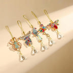 5Pcs Hanging Ornaments for Christmas Tree Mix Color Christmas Decor Metal Animal Pendant Xmas Wedding Party Gifts Crystal Suncatchers Indoor Home Decor