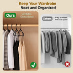 Black Plastic Hangers 18 Pack, Heavy Duty Clothes Hangers for Standard Size Hangers with Center Hook & Non-Slip Pants Bar for Shirts, Pants, Coat, Dresses, Jackets, Scarves and Belts
