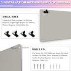 2Pack Magnetic Board,17.5" x 11.4" Magnet Bulletin Board to Display Magnetic Notes, Poetry, Photos, Suitable for Wall, Refrigerator, Cabinet etc, Come with 8 Pcs Dual Lock Tape and Screws (Gray)