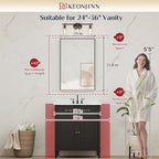 Keonjinn 24 x 36 In Brushed Nickel Bathroom Mirror, Rectangular Metal Framed Wall Vanity Mirror for Over Sink Square Corner Aluminum Alloy Modern Farmhouse Rectangle Silver Mirror(Horizontal/Vertical)