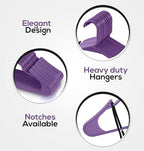 Utopia Home Plastic Hangers 30 Pack - Perfect Space Saving Clothes Hanger - Durable and Strong - Perfect Closet Organizers with Shoulder Grooves (Purple)