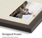 DOLLAR BOSS Bulletin Board with Linen 36'' x 24'' Wood Framed Cork Boards for Walls, Photo Display Pin Board, Decorative Corkboard for Office Home School Dorm Decor with 10 Pushpins, Dark Walnut