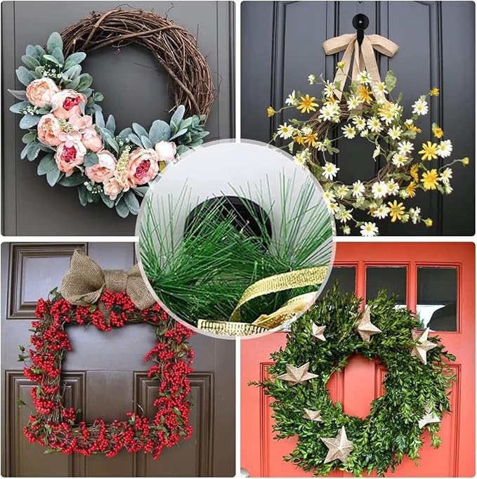 Magnetic Wreath Hanger, Heavy Duty Magnets with Hook for Refrigerator, Christmas Decoration Magnetic Hooks for Metal Front Door, Cruise Hook Hanger for Hanging Cabins Grill Coat