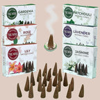 Trumiri Floral Incense Cones - Variety Pack - Total 60 Cone Incense (6 Scents x 10 Conos) - Rose, Lavender, Jasmin, Patchouli, Gardenia, Lily - Cone Incense Scents - Insense Cones - Incent Cone