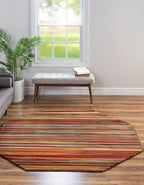 Unique Loom Barista Collection Area Rug - Icatu (7' 1" Octagon, Beige/Brown)