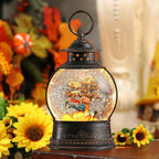 Thanksgiving Decorations Snow Globes, Light Up Snow Globe Lantern with Scarecrow Pumpkin, 6H Timer, USB & Battery Operated Fall Decorations for Autumn Thanksgiving Harvest…