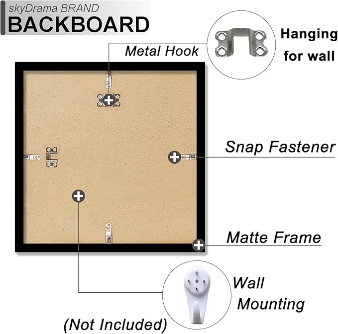 100% Solid Wood 13x13 Frame Set of 3, Black Square Picture Frame for 13 x 13 Picture Poster Photo, Light Weight 13by13 HQ Matte Black Frame for Wall - 3 Pack/Black/13 x13