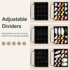 Shoe Organizer for Closet, Foldable Shoe Box with Adjustable Dividers and Clear Cover, Space Saving Shoe Storage Organizer Cabinet with Reinforced Handles, Fits 16 Pairs, Black, TP09B