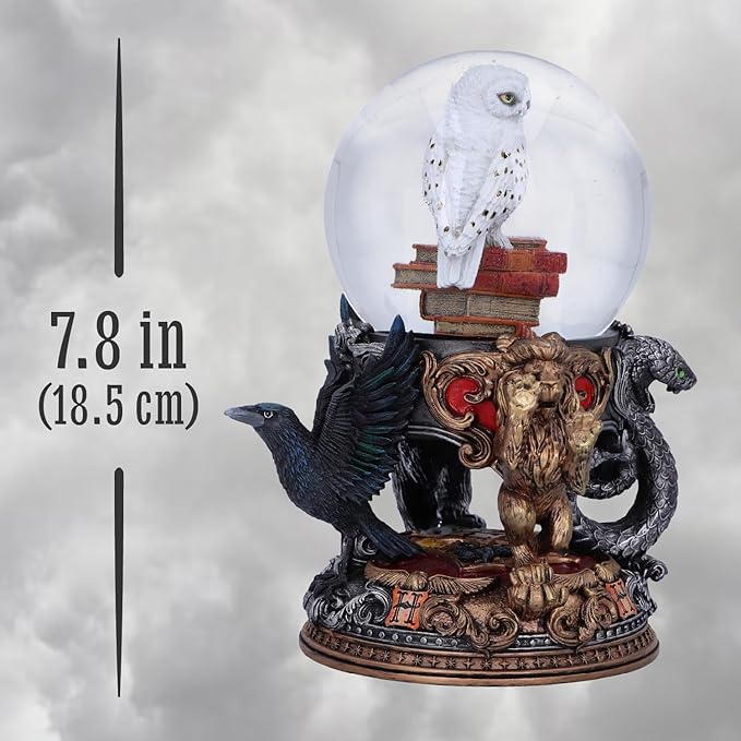 Nemesis Now Harry Potter Hedwig Snow Globe - Officially Licensed Collectible with Hand-Painted Detail, Hogwarts House Emblems, Perfect Harry Potter Gift, Owl Resin Figurine Home Decor