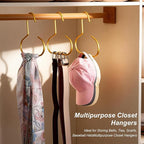 Belt Hanger for Closet, Great Space Saving Belt Hanger, Durable and Sturdy Steel Material, Smooth & Burr-Free Surface, Easy to Use, Multipurpose Closet Hangers for Storing Ties, Scarfs, Hats, 6 Pack