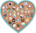 BENECREAT Light Sky Blue Heart Pin Cork Board, 10.6x11.8inch Bulletin Display Board Wall Mounted Cork Board for Brooch Pin Storage Display, Office Home and School Decor