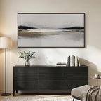 Large Framed Abstract Wall Art for Living Room, Horizontal Black and White Landscape Canvas Prints Paintings Artwork for Walls, Neutral Modern Minimalist Pictures Wall Decor for Bedroom Office 30x60