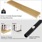 Venusmiles Floating Shelves for Wall, 72 Inch Wide x 12 Inch Deep Floating Shelves, Long Wood Floating Wall Shelf Shelves for Living Room Bathroom Bedroom Kitchen Home - (Oak, 72" W x 12" D x 2" H)