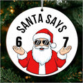 Jabihome Christmas Ornaments 2025, Exchange for Women, Men, Collectible Dated Year Ornaments for Tree, Unique Acrylic Suncatcher, Printed Stained Glass Effect Decor (Santa White)