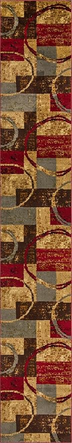 Unique Loom Barista Collection Area Rug - Kouillou (2' 7" x 15' 11" Runner, Multi/Brown)