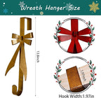 2Pack Bow Wreath Hangers for Front Door,Christmas Decoration Metal Bow Door Wreath Hanger,Over The Door Christmas Wreath Hooks
