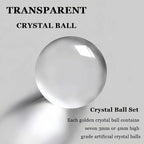 5.5 inch Transparent Golden Crystal Ball, Modern Western House Decorations Aesthetic, Gold Table Decor for Living Room, Office, Bookshelves, Bedroom, Coffee Table and More, Great Gift Ideas