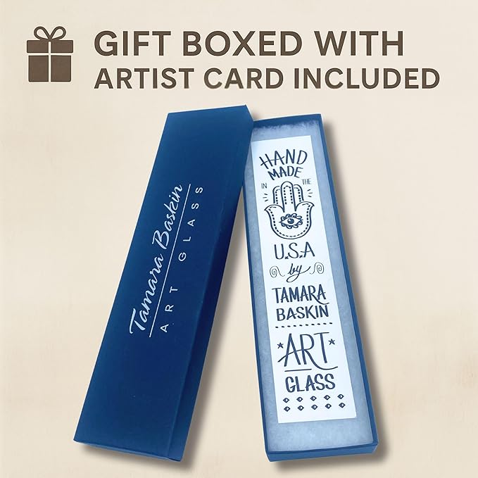 Sparkling Art Glass Mezuzah - Easy Mount Indoor or Outdoor - Weatherproof Metal Case - Gift Box and Non-Kosher Scroll Included - Hand Made in USA - Guaranteed for Life! (Steel Grey)