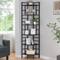 HOMISSUE Corner Shelf, 6 Tier Tall Narrow Bookshelf 76.9", Industrial Corner Bookcase with Storage for Home Office Living Room and Bedroom, Black