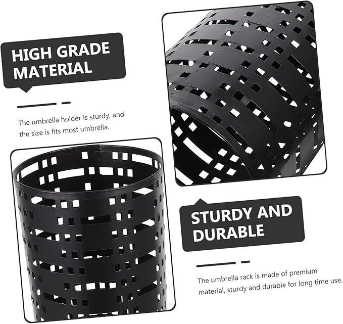 Mobestech Umbrella Storage Organizer Stylish Iron Art Umbrella Stand for Home Entryway and Spacious Multifunctional Design for Canes and Decor for Lobby and Mall