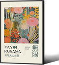 Abstract Yayoi Kusama Posters Japanese Wall Art Vintage Tokyo Aesthetic Prints Yayoi Kusama Inspired Japanese Gallery Wall Art for Stylish Room Bedroom Living Room Decor 24x36in Black Framed